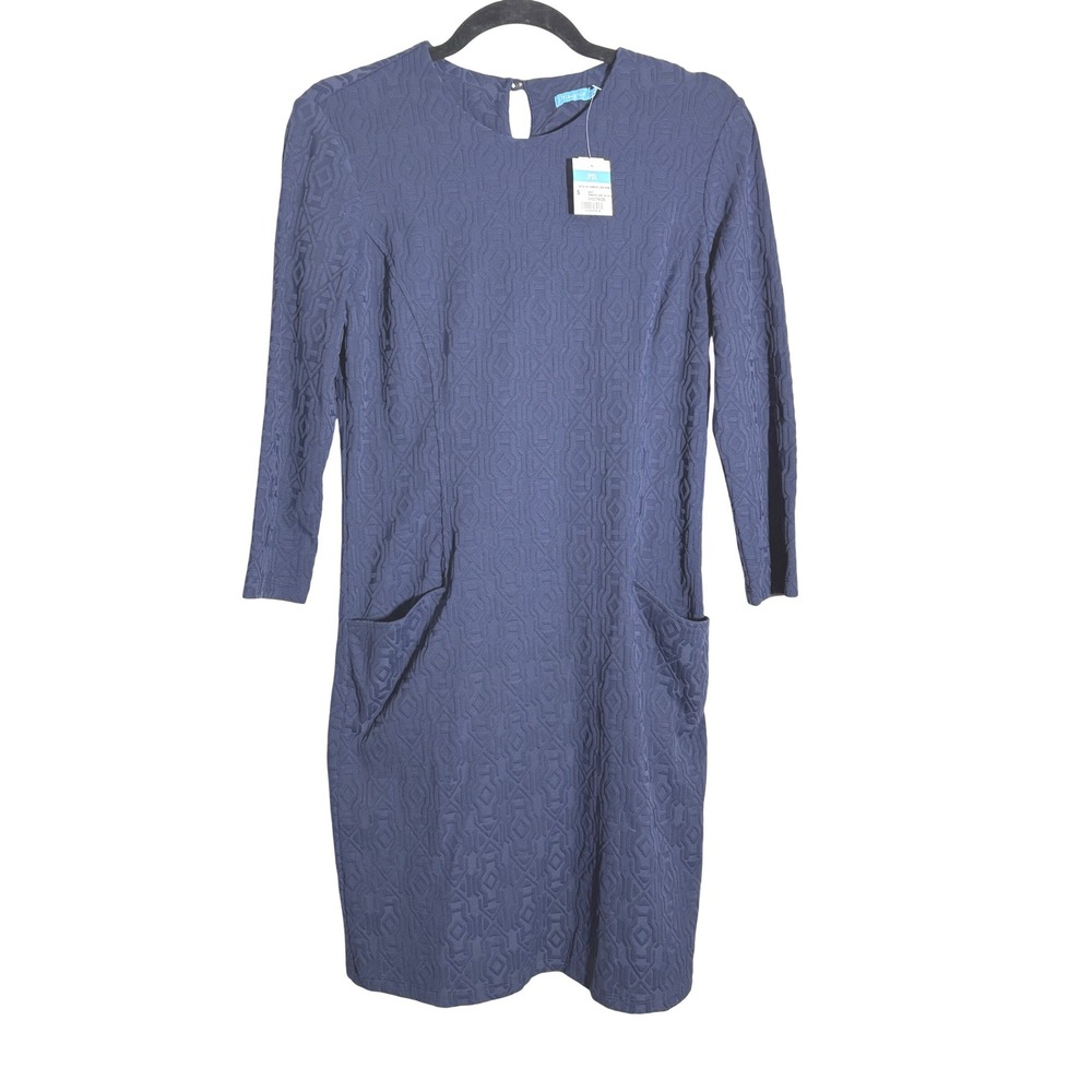 J Mclaughlin Catalyst Bamboo Lane Jaquard Long Sleeve Dress w pockets sz S NWT